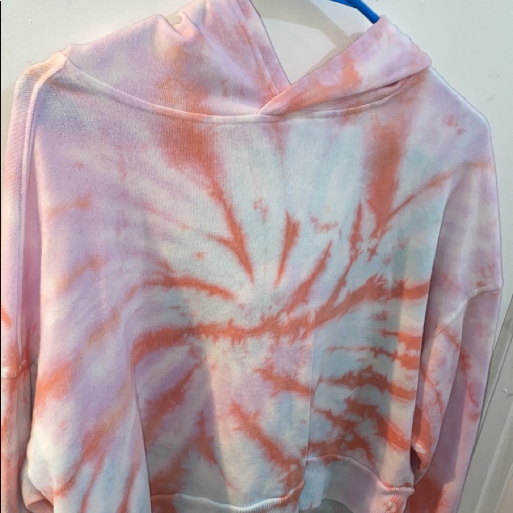 Lounge life pink and orange tie dye sweatshirt XS